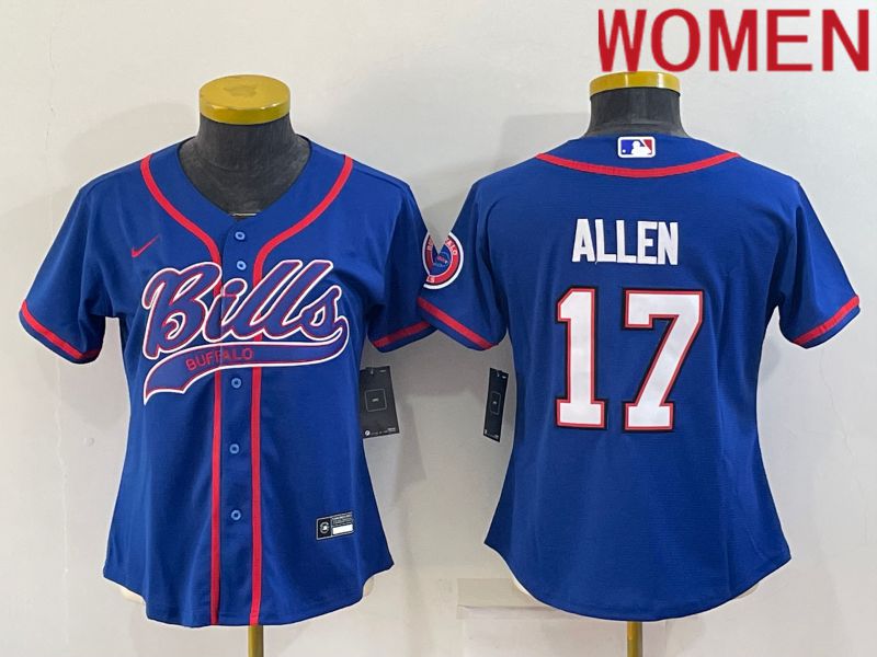 Women Buffalo Bills 17 Allen Blue 2022 Nike Co branded NFL Jerseys